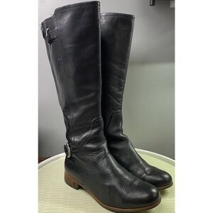 UGG 1921 Amberlee Women Leather Equestrian Knee-hi Riding Boots Black Side Zip 8